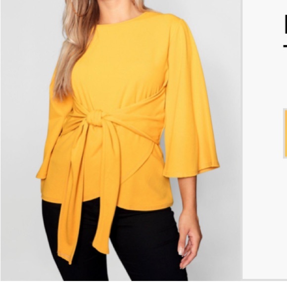 NEW•14•SUNSHINE YELLOW KIMONO SLEEVE TOP - Picture 6 of 9